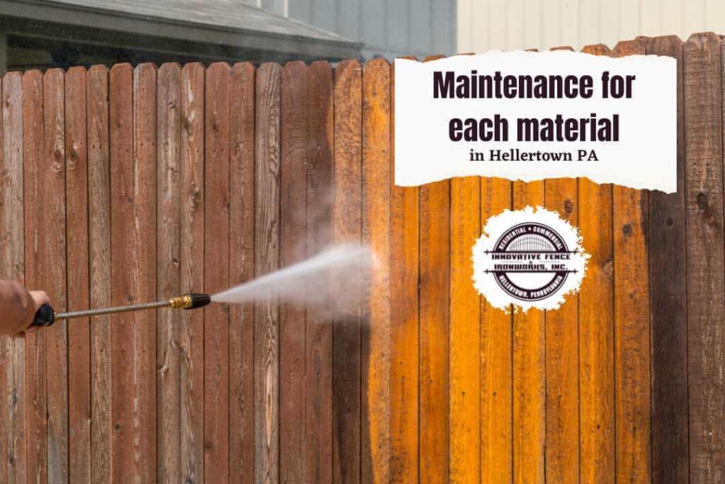 Maintenance for each fencing material